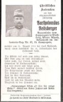 Sterbebild Reitsberger Bartholomäus, Aspach